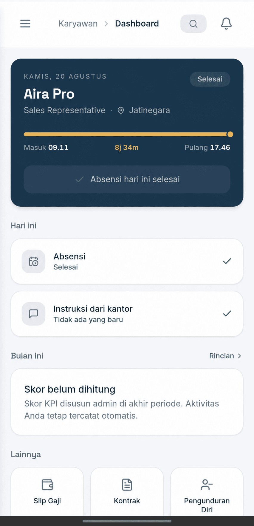 Aplikasi karyawan AiraPro